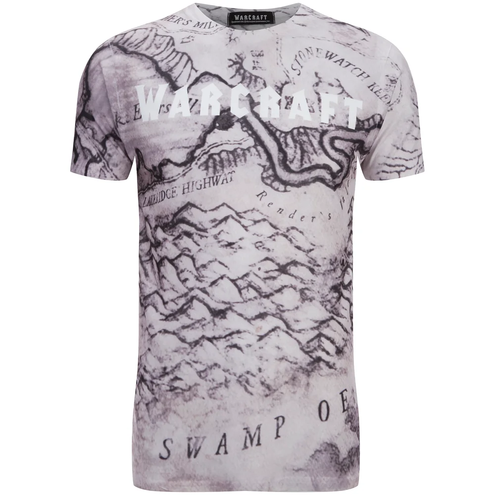 Warcraft Men's Map T-Shirt - White - S Image 1