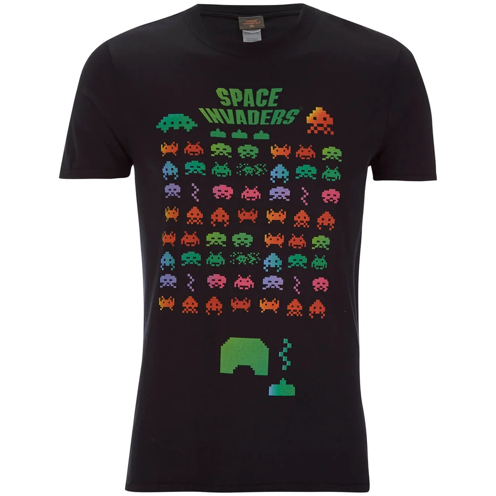 Atari Men's Space Invaders Rainbow Arcade Game T-Shirt - Black - S - Black Image 1
