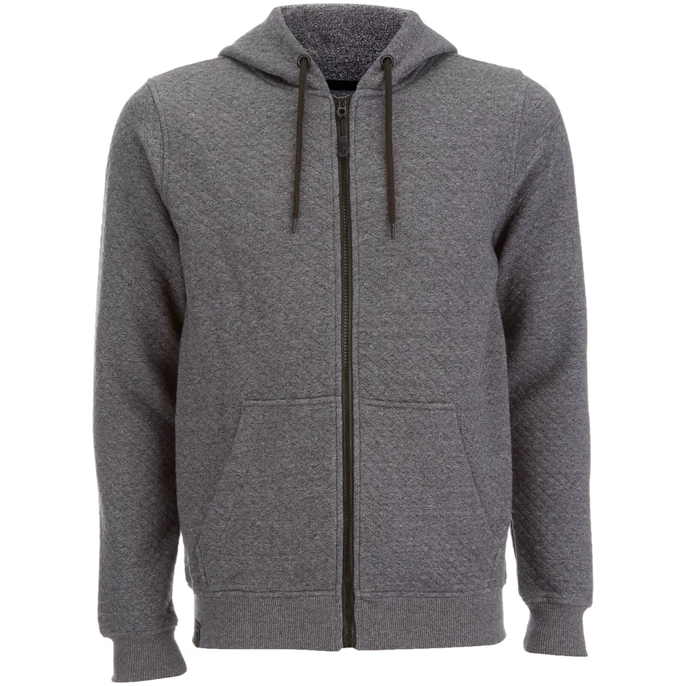 Dissident Men's Dryden Quilted Zip Through Hoody - Charcoal - S - Grey Image 1