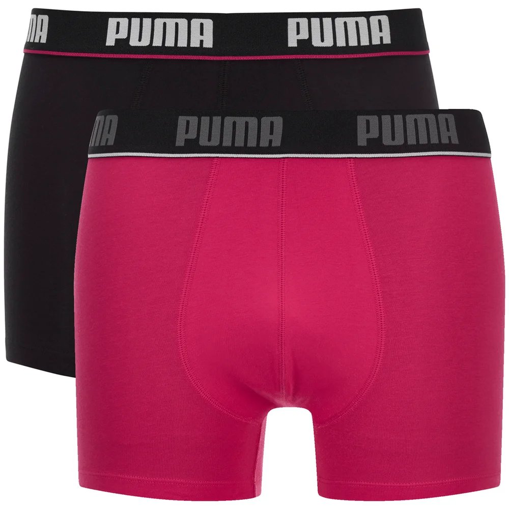 Puma Men's 2-Pack Boxers - Pink/Black - S - Pink/Black Image 1
