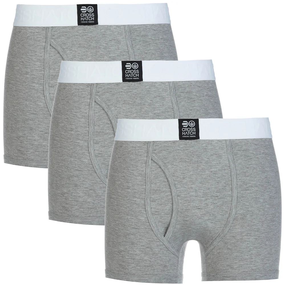 Crosshatch Men's 3 Pack Triplet Boxers - Grey - S - Grey Image 1