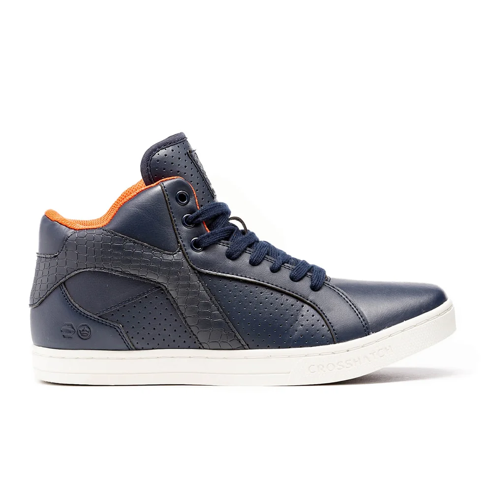 Crosshatch Men's Berkane High Top Trainers - Navy Blazer - UK 7 - Navy Image 1
