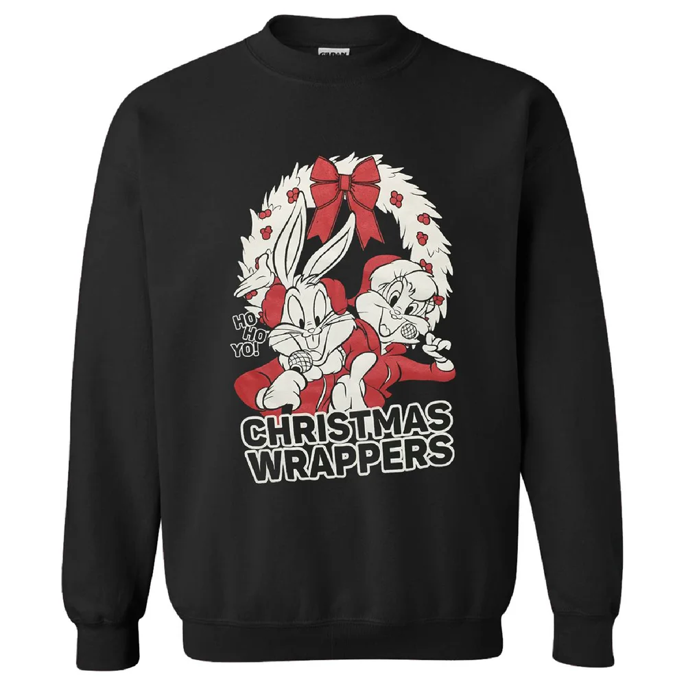 Warner Brothers Men's Bugs Bunny Christmas Jumper - Black - M Image 1