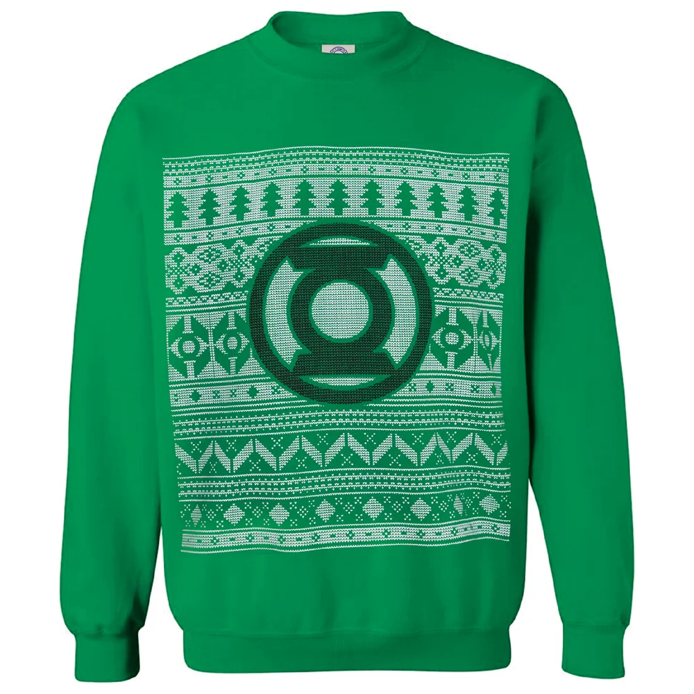 DC Comics Men's Green Lantern Christmas Fairisle Sweatshirt - Green - XXL Image 1