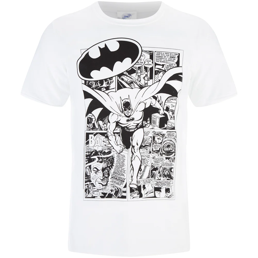 DC Comics Men's Batman Comic Strip T-Shirt - White - S Image 1