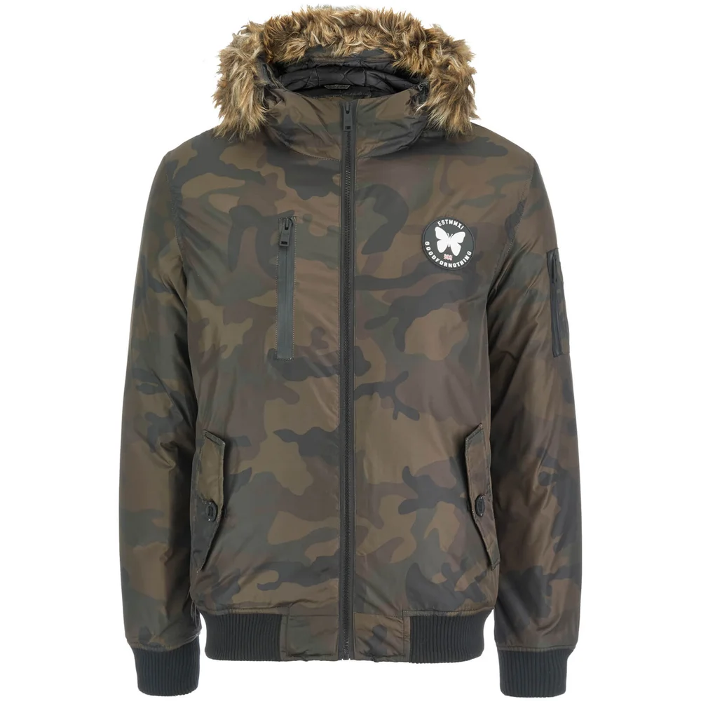 Good For Nothing Men's Alaska Bomber Jacket - Camo - M - Green Image 1