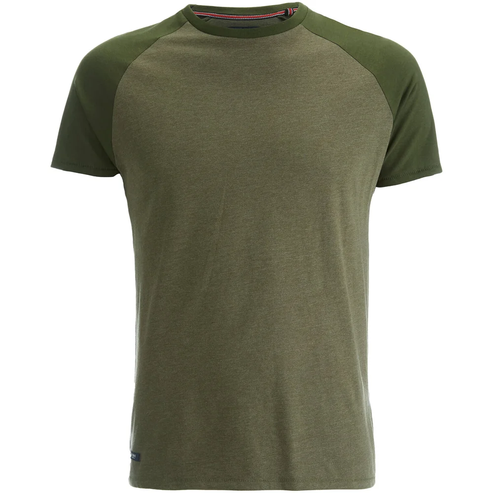 Threadbare Men's Abbot Raglan Sleeve T-Shirt - Khaki Marl - S - Green Image 1