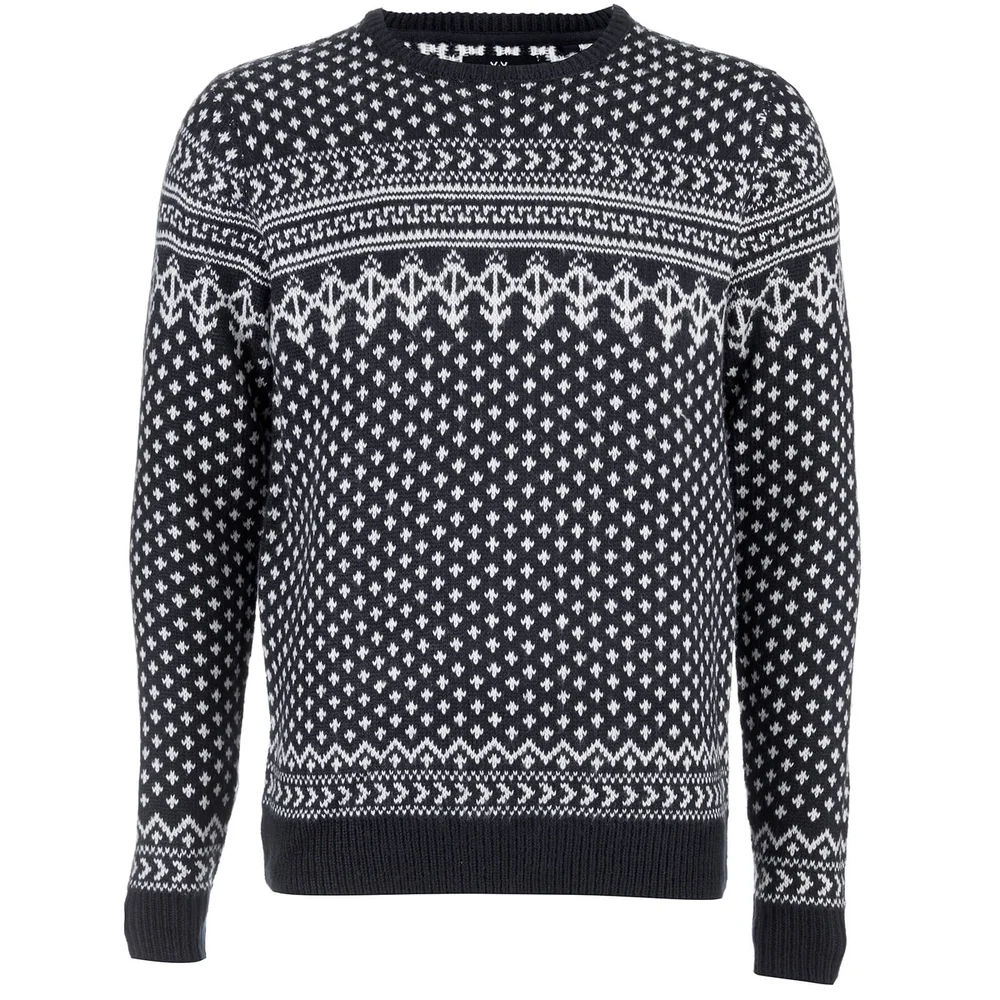 Threadbare Men's Dashwood Fairisle Knitted Jumper - Navy - S - Navy Image 1