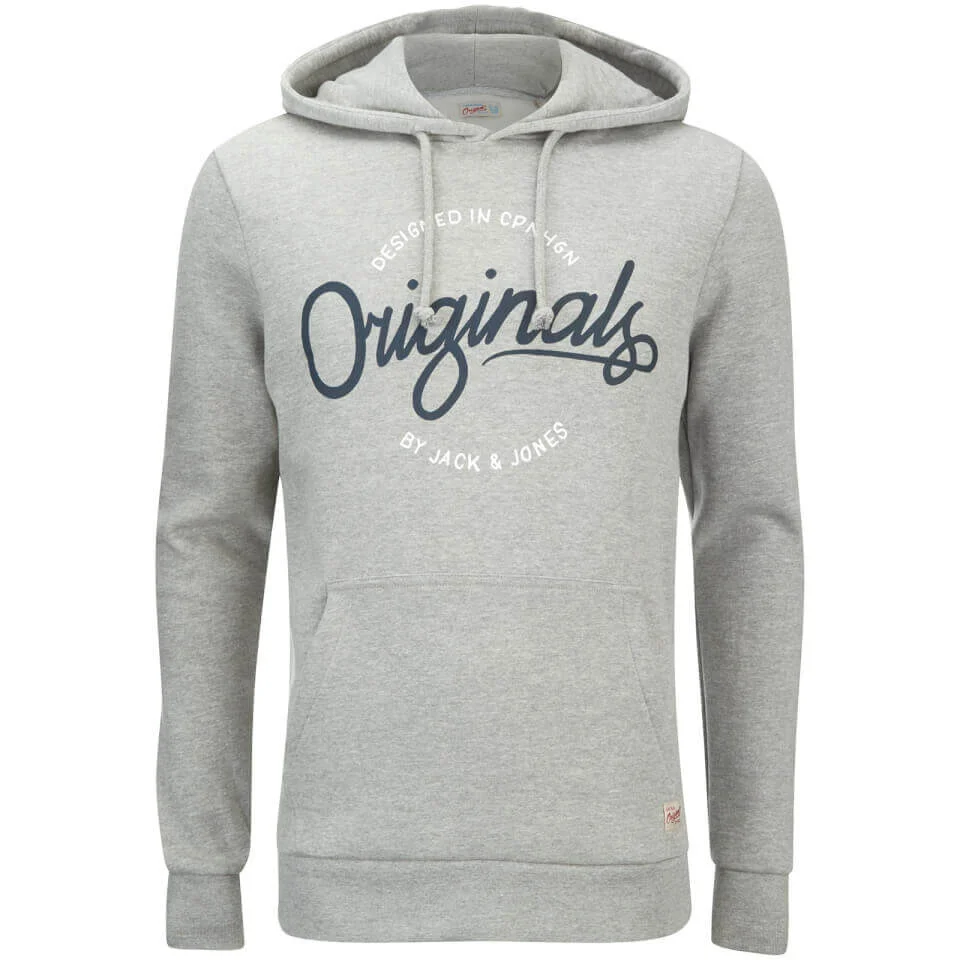 Jack & Jones Men's Originals Sweep Hoody - Light Grey Marl - S - Grey Image 1