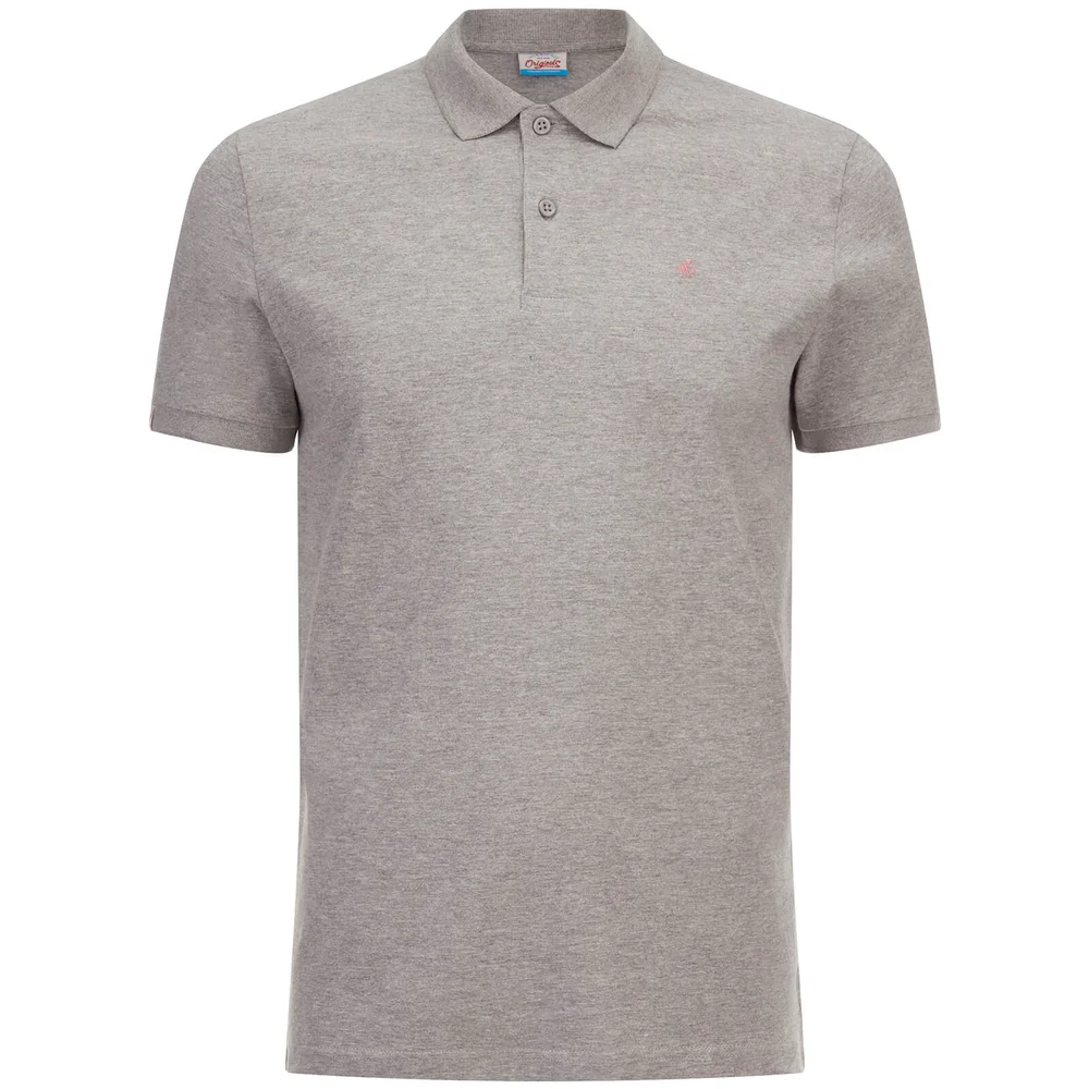 Jack & Jones Originals Men's Perfect Jersey Polo Shirt - Light Grey Marl - S - Grey Image 1