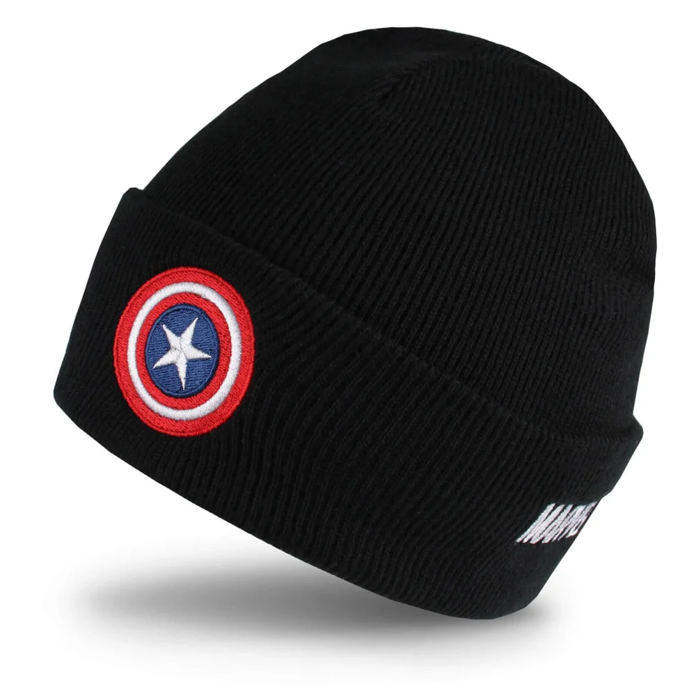 Marvel Men's Captain America Shield Beanie - Black Image 1