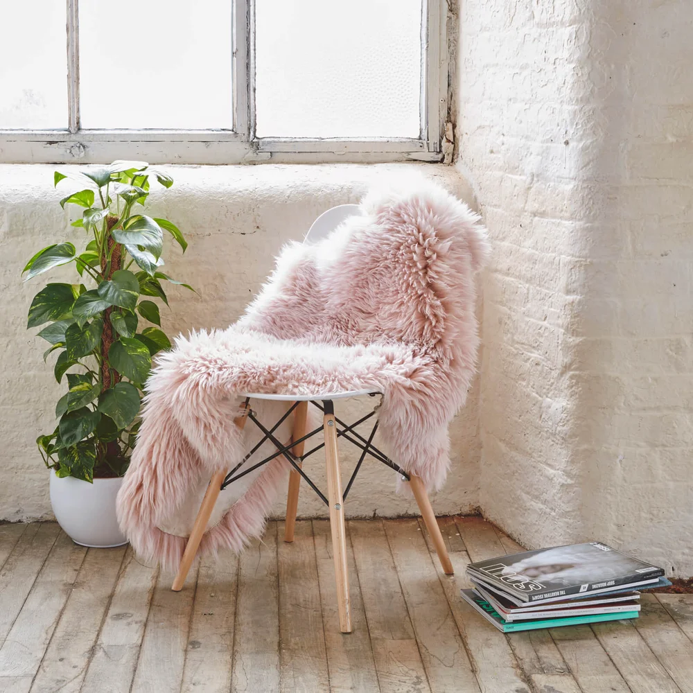 Native Natural Large Sheepskin Rug - Heavenly Pink Image 1