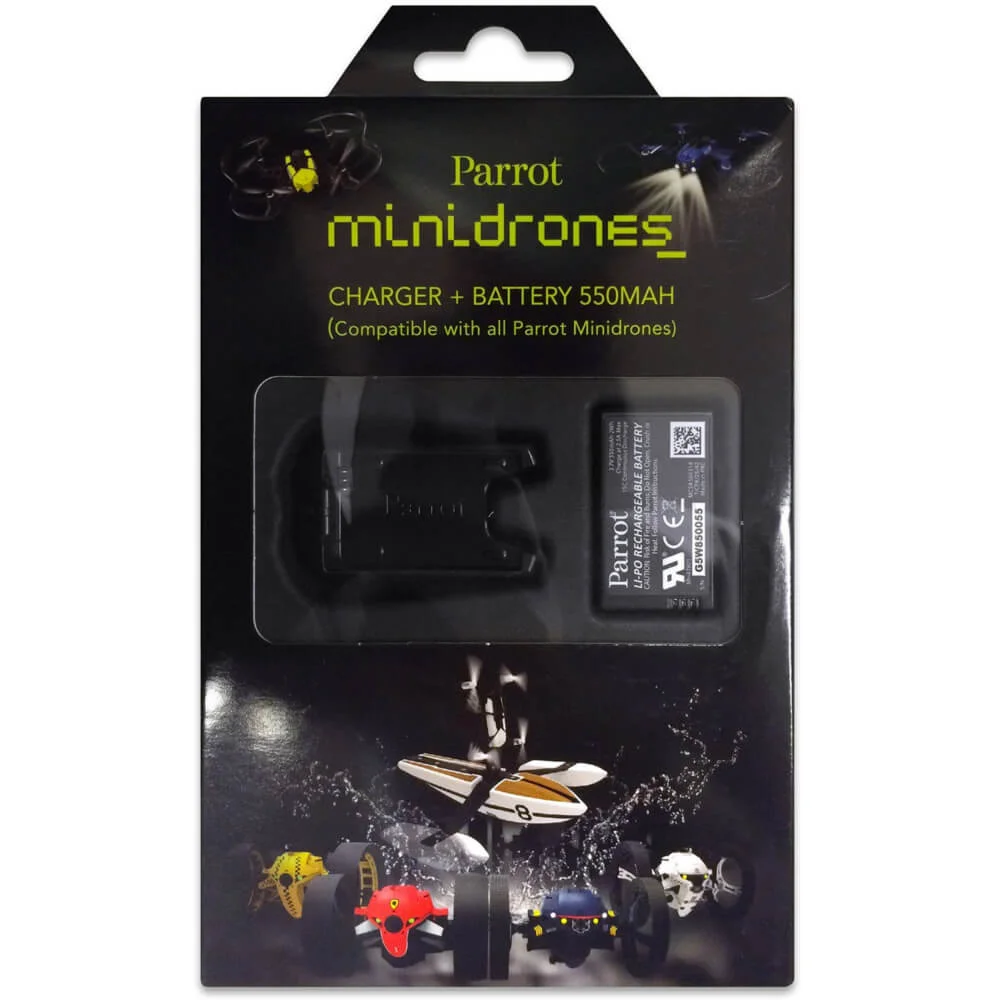 Parrot 550 mAh Battery and Battery Charger for Mini Drones Image 1