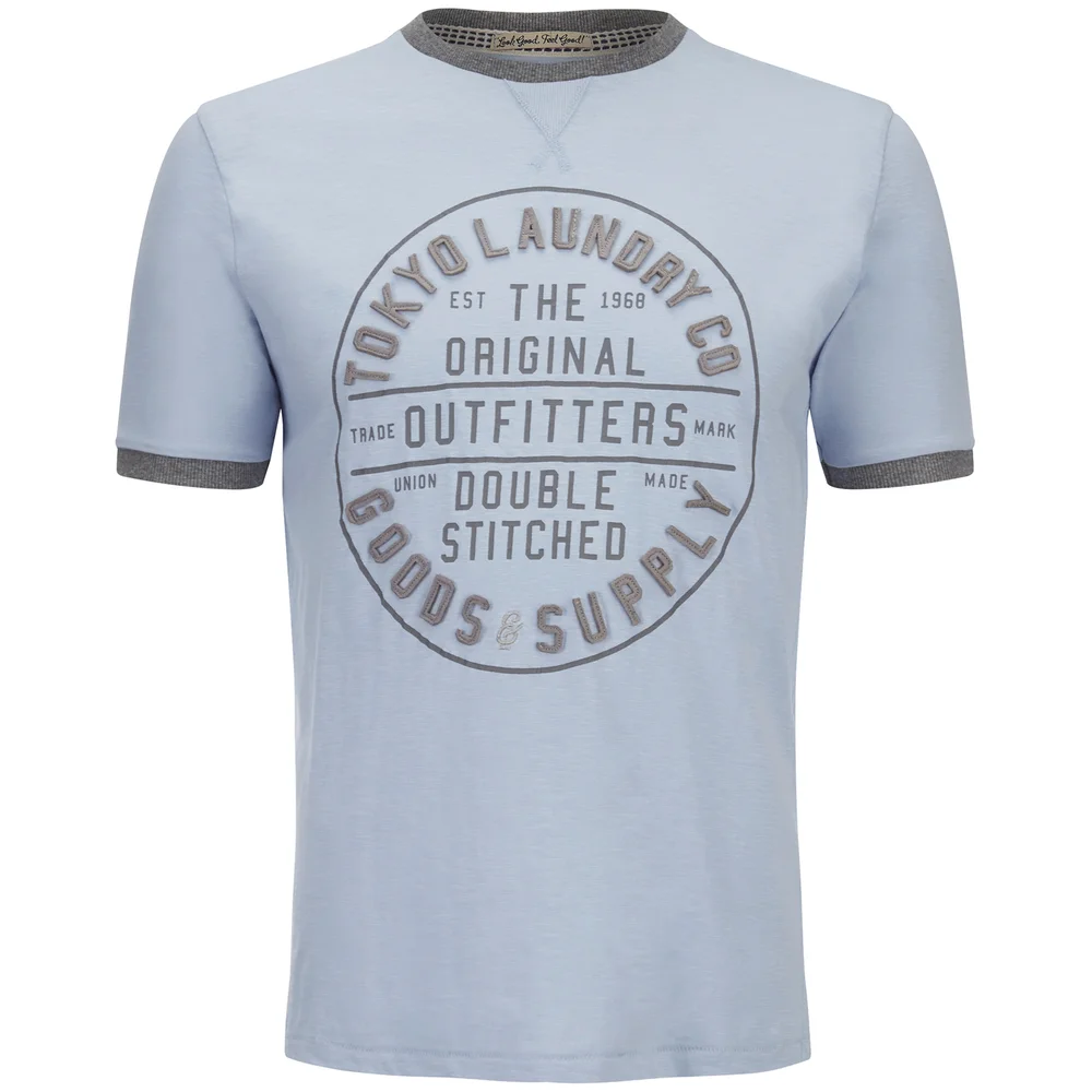 Tokyo Laundry Men's Double Stitched T-Shirt - Starlight Blue - S - Blue Image 1
