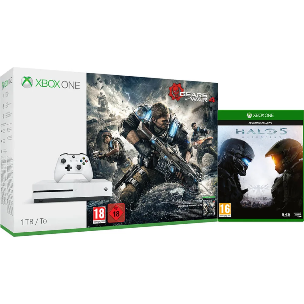 Xbox One S 1TB With Gears of War 4 and Halo 5 Image 1