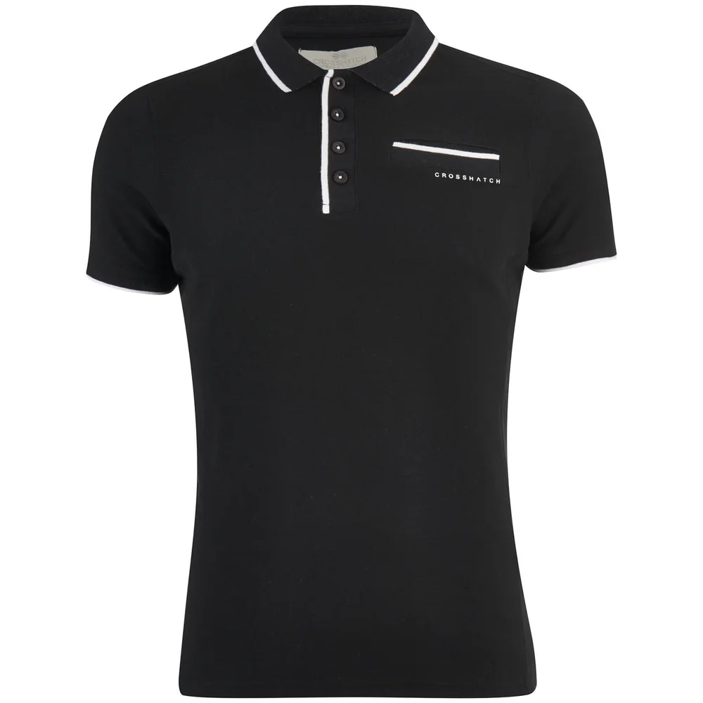 Crosshatch Men's Pinback Arm Logo Polo Shirt - Black - S - Black Image 1