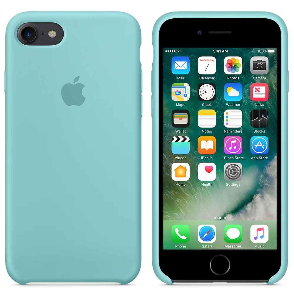Apple iPhone 7 Silicone Case - Sea Blue Image 1