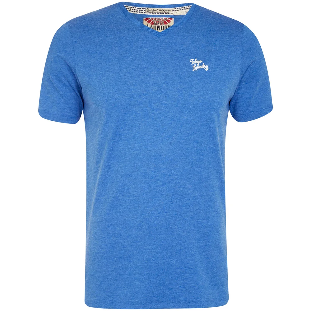 Tokyo Laundry Men's Essential V Neck T-Shirt - Cornflower Blue - S - Blue Image 1