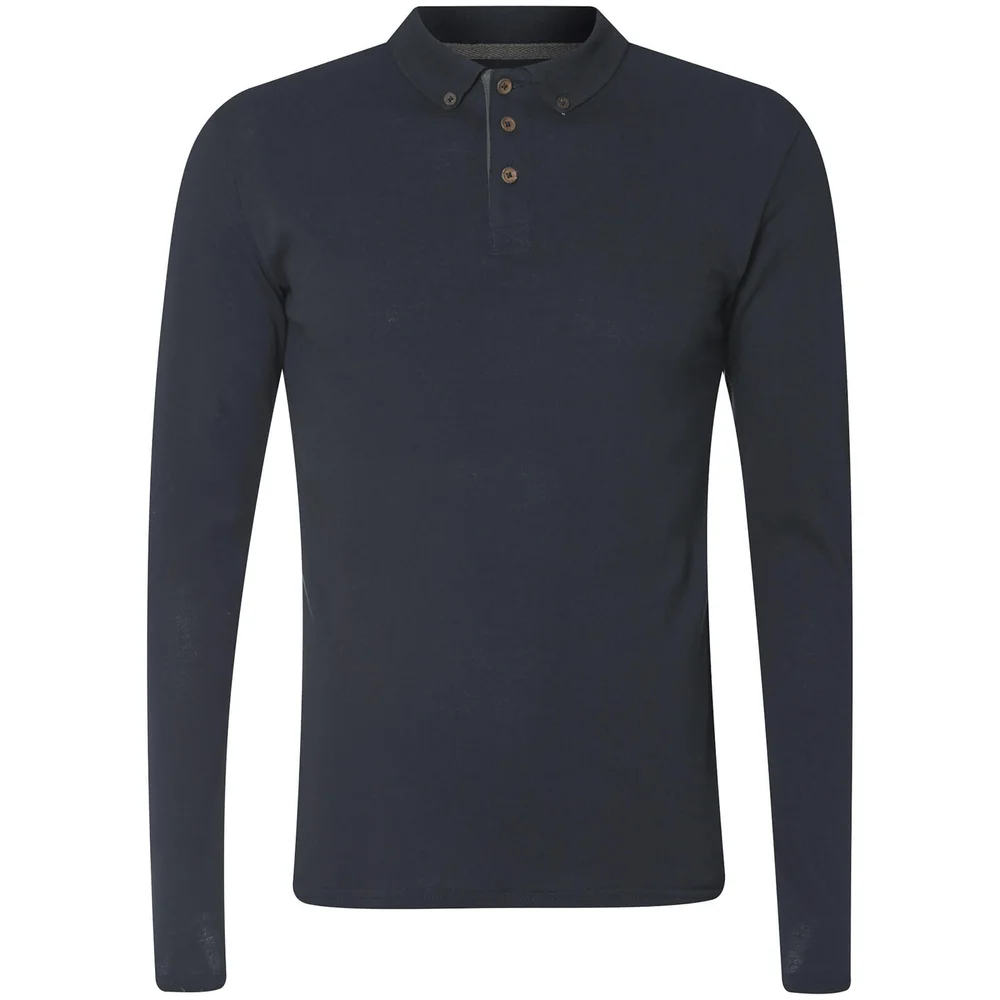 Advocate Men's Ralling Long Sleeve Polo Shirt - Navy - S - Navy Image 1