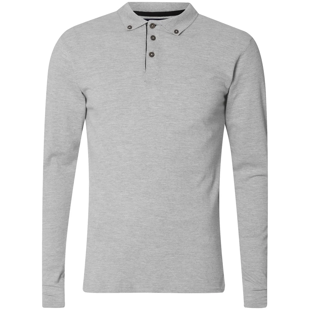 Advocate Men's Ralling Long Sleeve Polo Shirt - Light Grey Melange - S - Grey Image 1