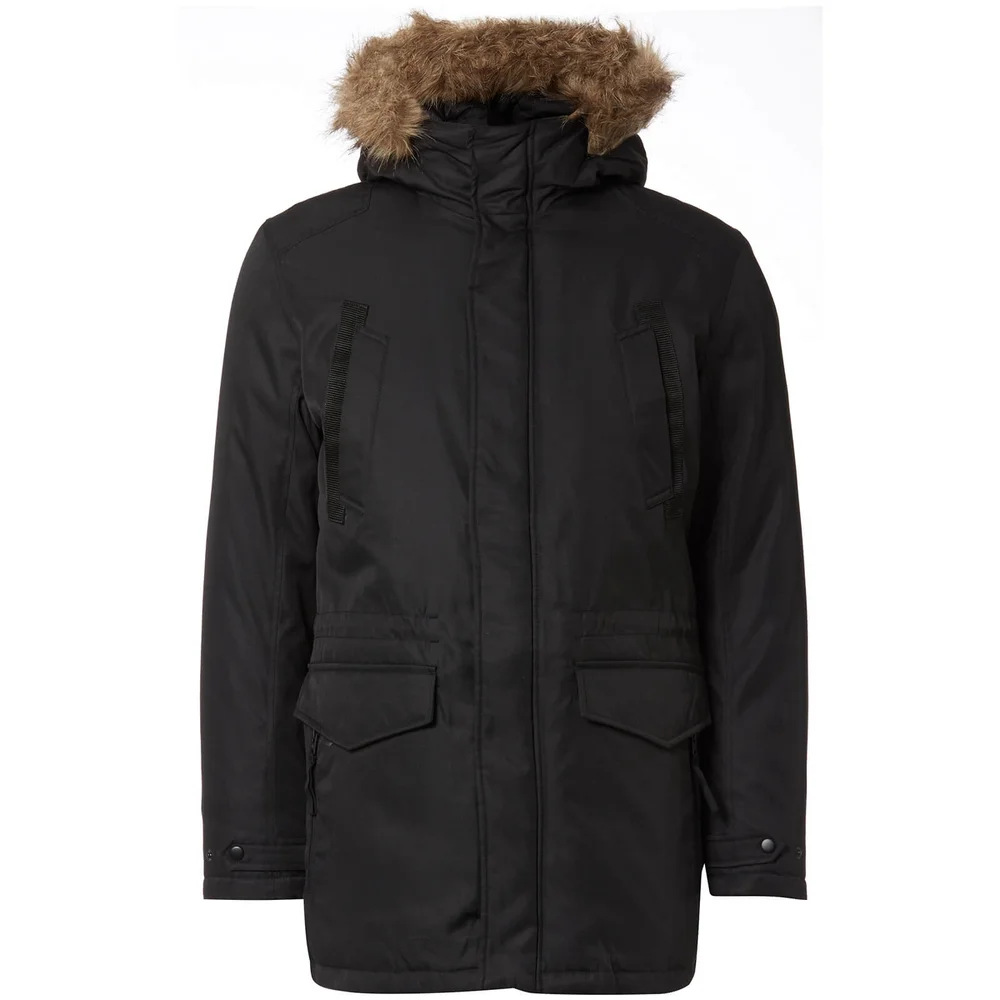 Jack & Jones Core Men's Land Parka Jacket - Black - S - Black Image 1