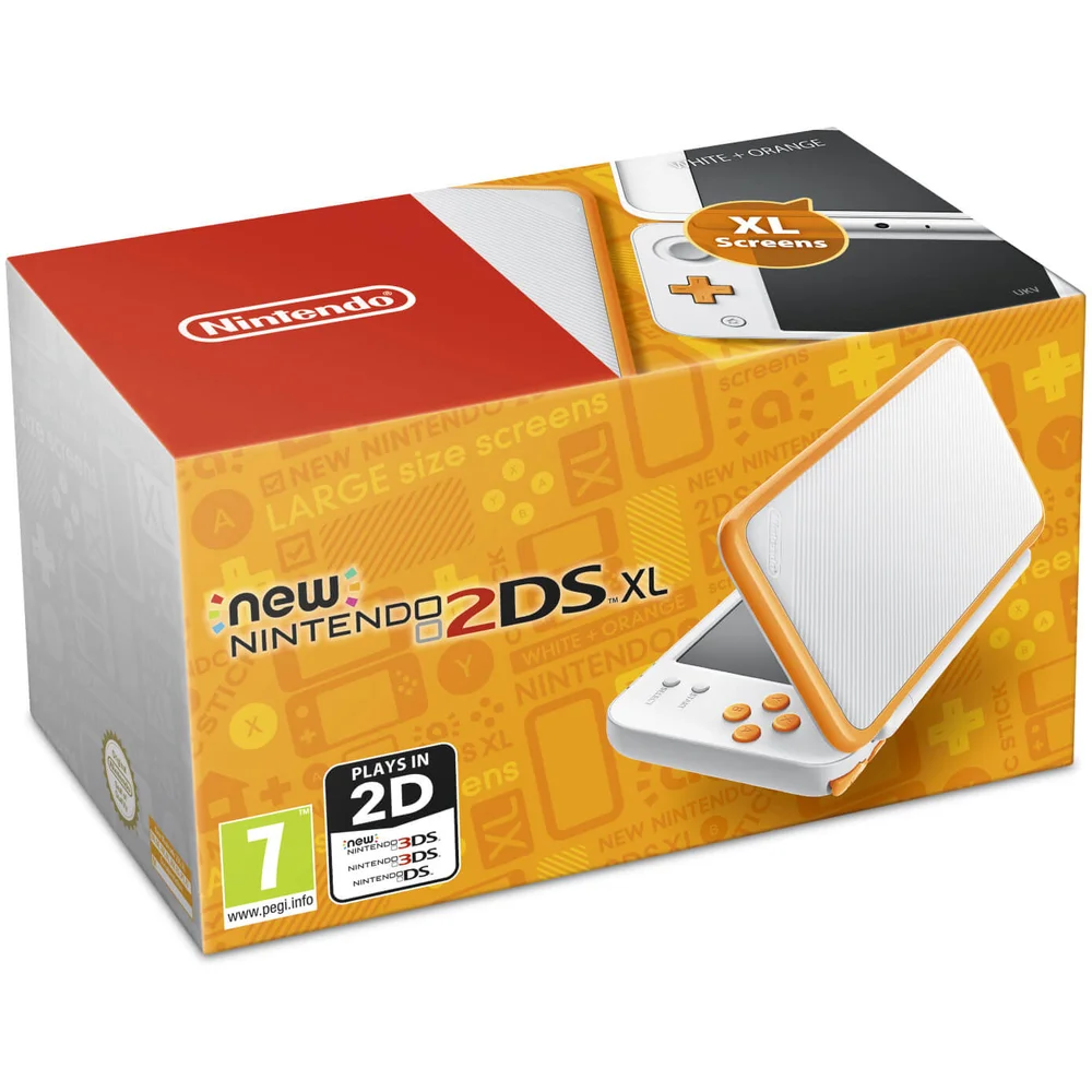 New Nintendo 2DS XL White and Orange Image 1