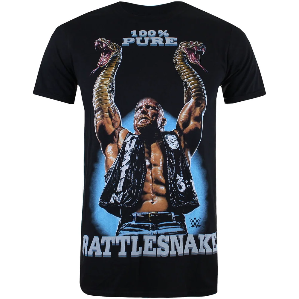 WWE Men's Stone Cold Rattlesnake T-Shirt - Black - S Image 1