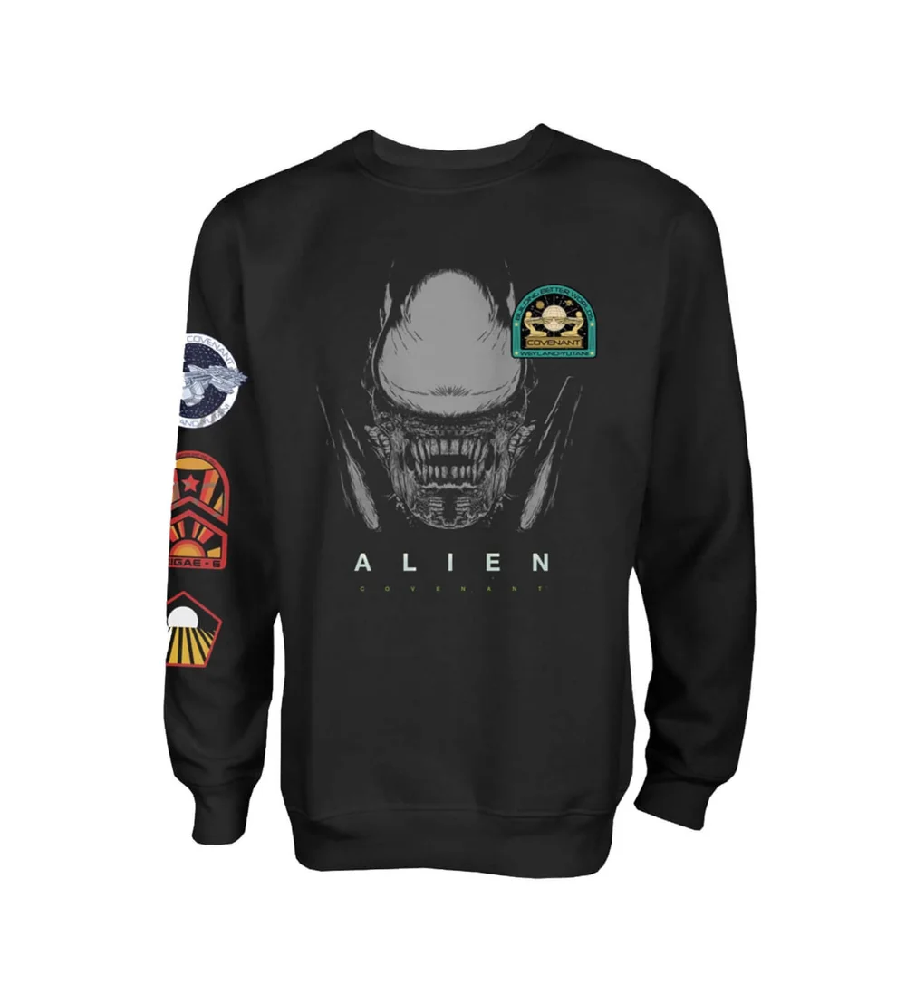 Alien Covenant Xenomorph Insignia Men's Black Sweatshirt - S - Black Image 1
