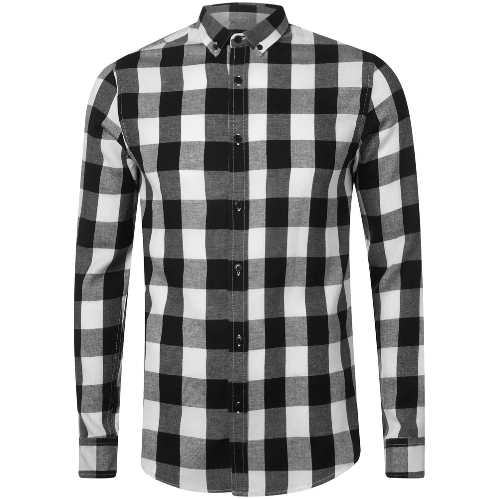 Troy Men's Liam Long Check Sleeve Shirt - White - L - White Image 1