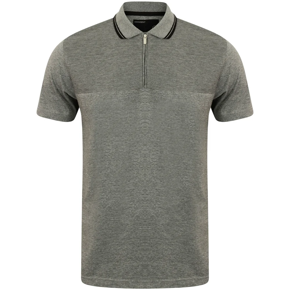 Dissident Men's Henstridge Half Panel Polo Shirt - Grey - S - Grey Image 1
