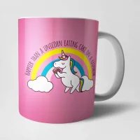 Happier Than A Unicorn Eating Cake Mug