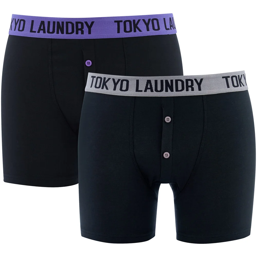 Tokyo Laundry Men's Handley 2 Pack Boxers - Purple Opulence/Mid Grey Marl - S - Black Image 1