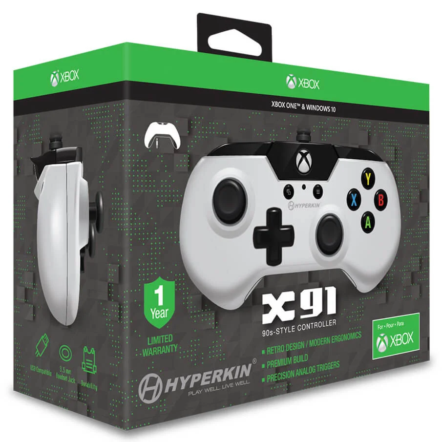 Licensed X91 90's Style Controller XBOX 1 & PC Controller - White Image 1