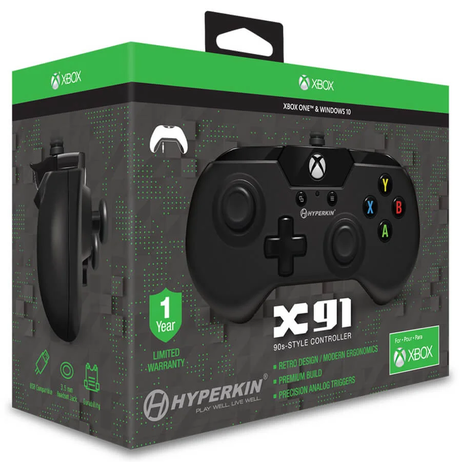 Licensed X91 90's Style Controller XBOX 1 & PC Controller - Black Image 1