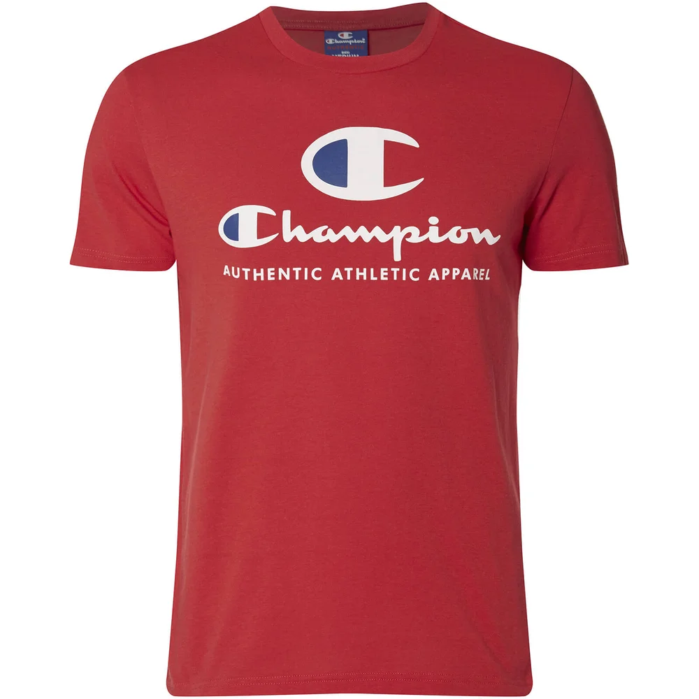 Champion Men's Large Logo T-Shirt - Red - S - Red Image 1