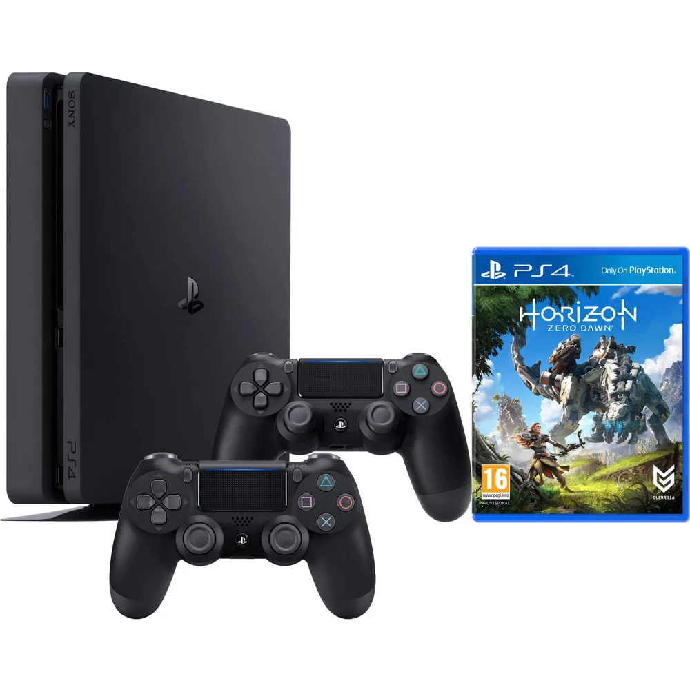 Sony PlayStation 4 Slim 500GB Console - Includes Horizon Zero Dawn & DualShock 4 Controller Image 1