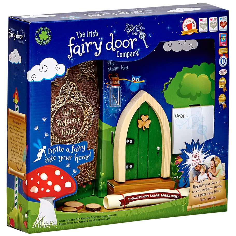 The Irish Fairy Door Company Arched Fairy Door - Green (Slim) Image 1