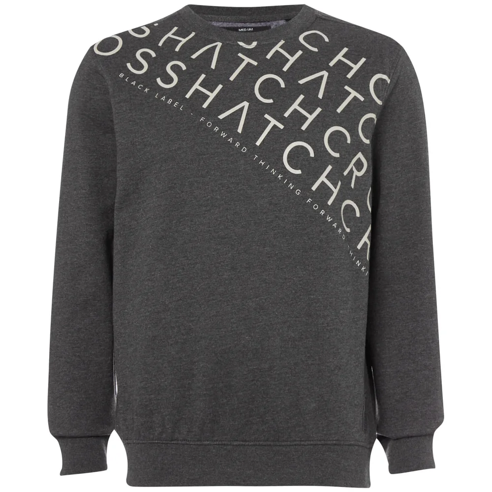 Crosshatch Men's Leeroy Crew Sweatshirt - Charcoal Marl - S - Grey Image 1