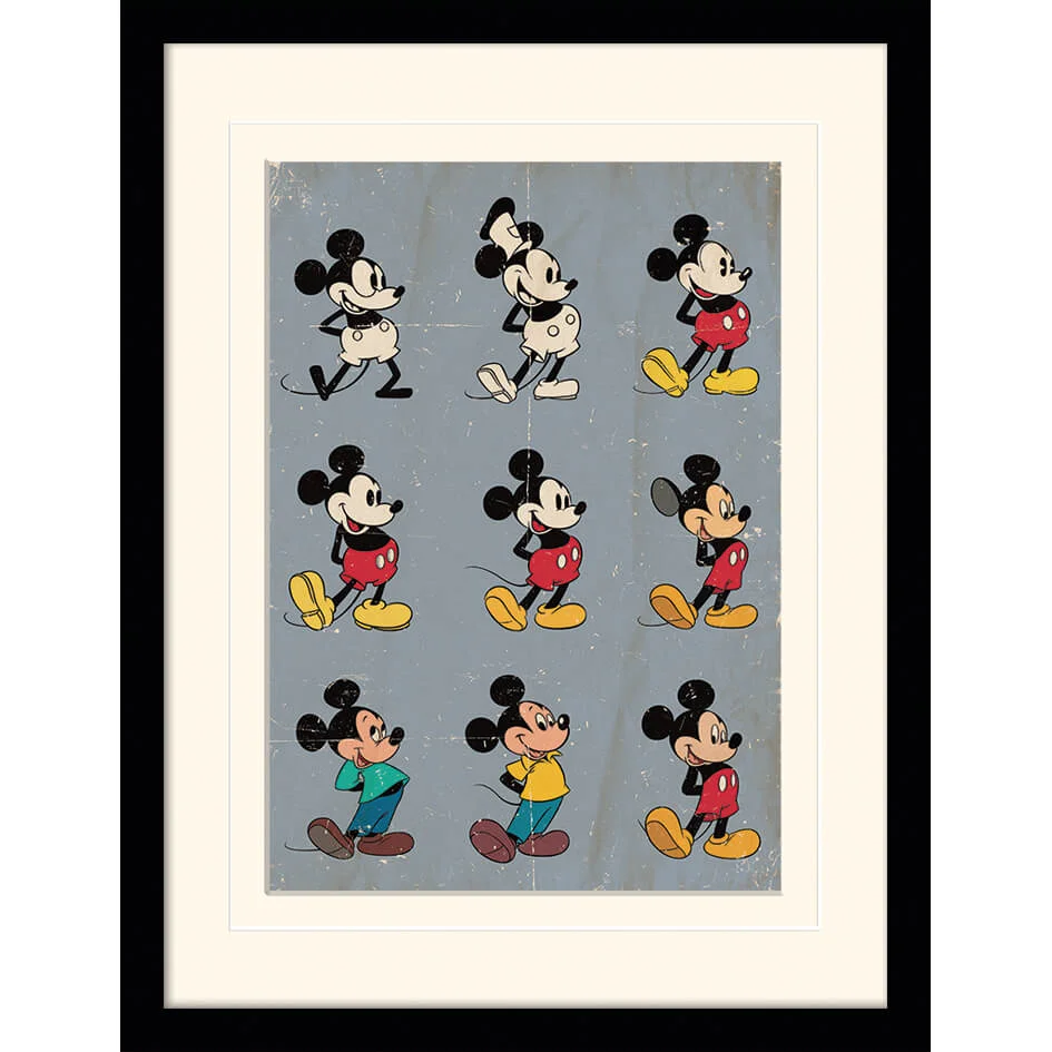 Disney Mickey Mouse Evolution Mounted 30 x 40cm Print Image 1