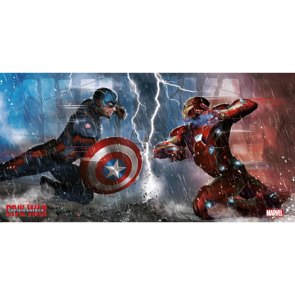 Captain America Civil War Glass Poster - Duel (60 x 30cm) Image 1