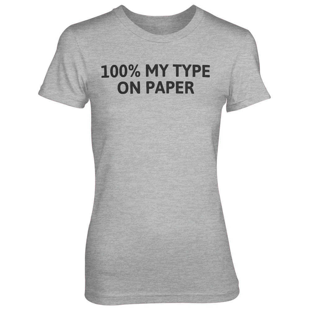100% My Type On Paper Grey T-Shirt - S - Grey Image 1
