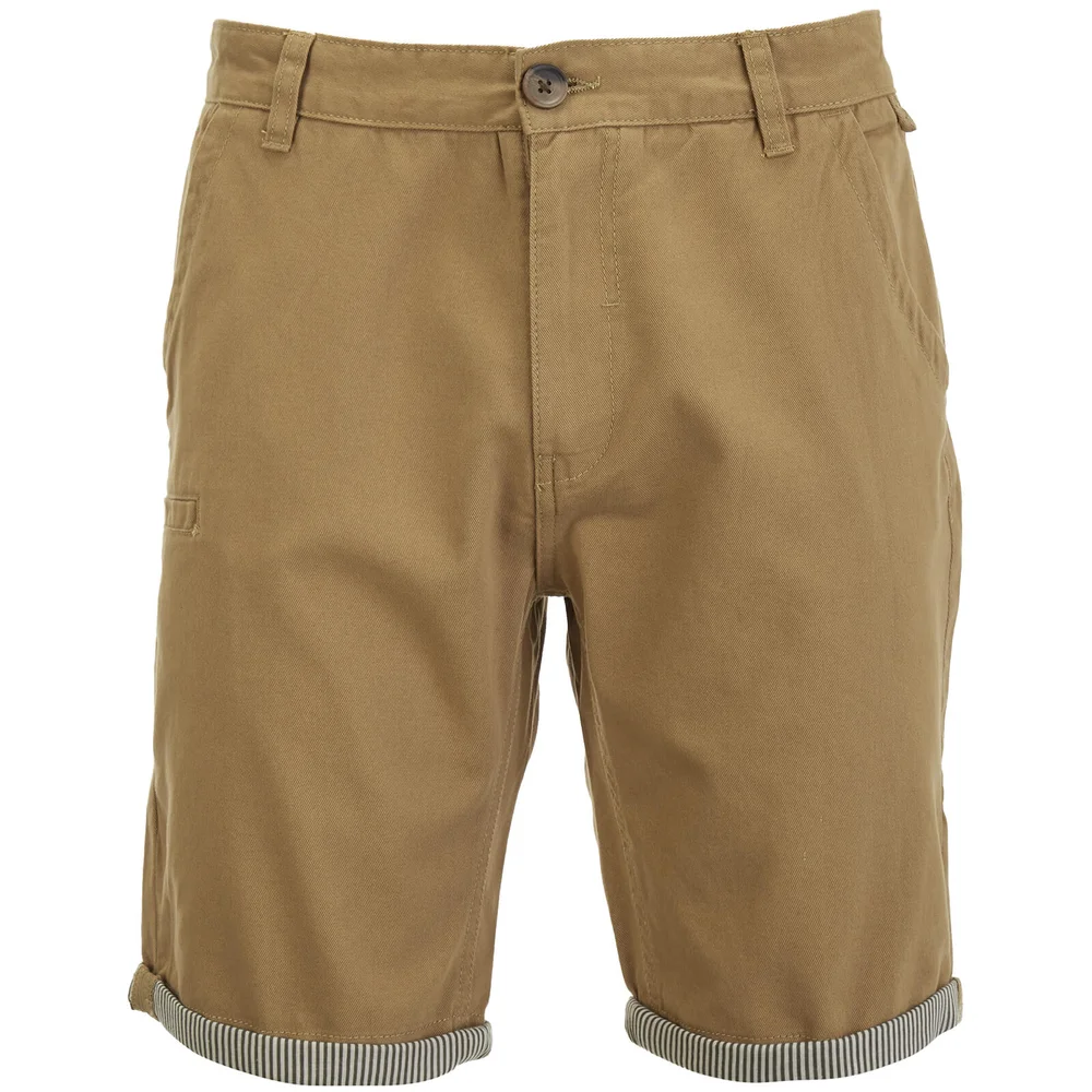 Brave Soul Men's Hansen Tick Chino Shorts - Stone - S Image 1