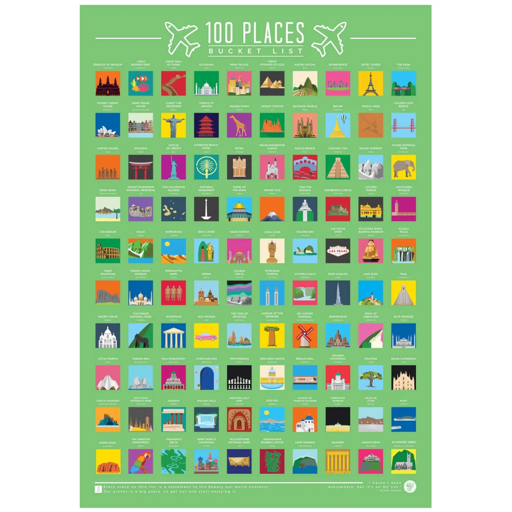 100 Places Bucket List Poster Image 1