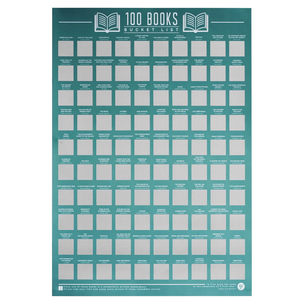 100 Books Bucket List Poster Image 1