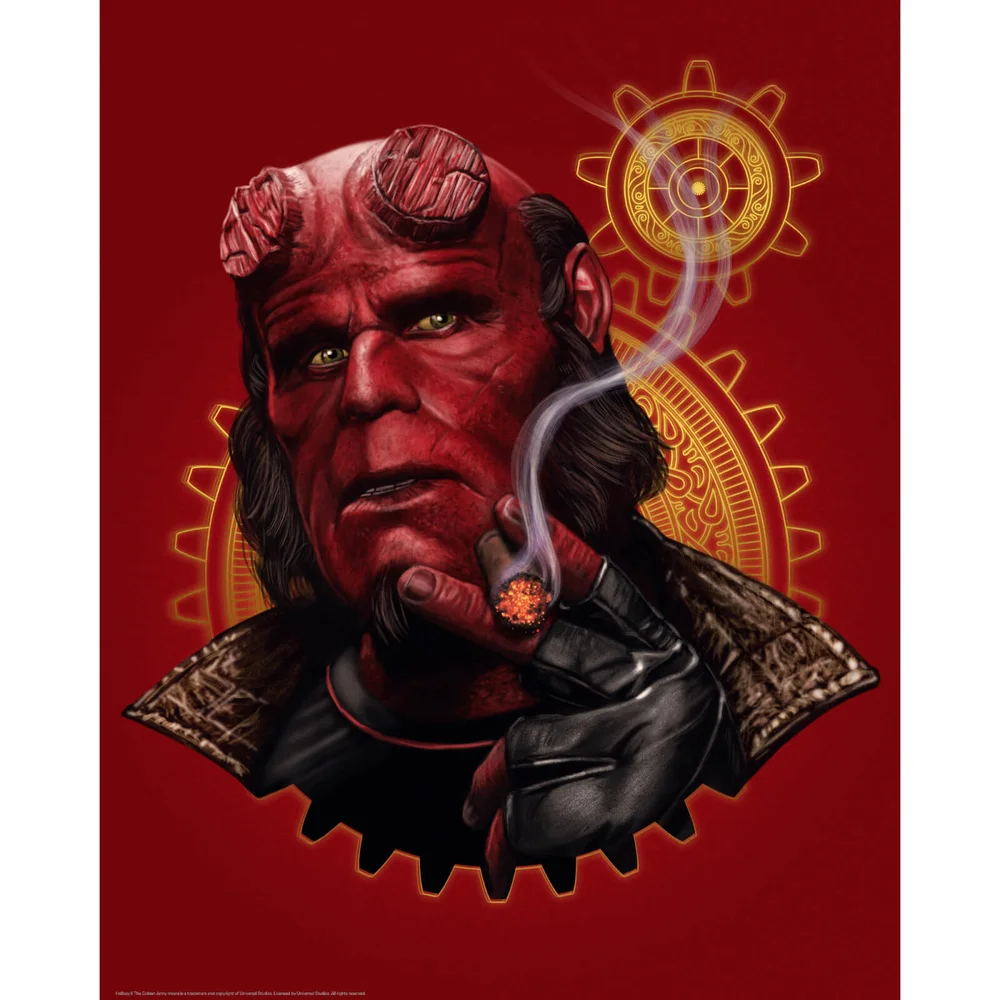 Limited Edition Fine Art Giclee - Hellboy - Smoking - Zavvi Exclusive Image 1
