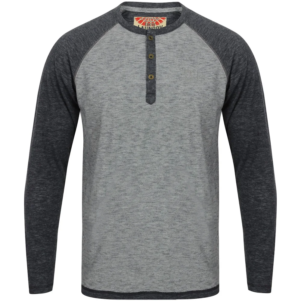 Tokyo Laundry Men's Jephro Long Sleeve Henley Top - Navy - S - Navy Image 1