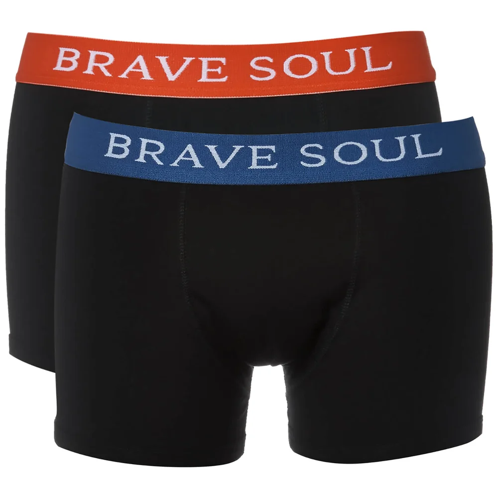 Brave Soul Men's Bruno 2-Pack Boxers - Black/Red/Blue - S - Black/Red/Blue Image 1