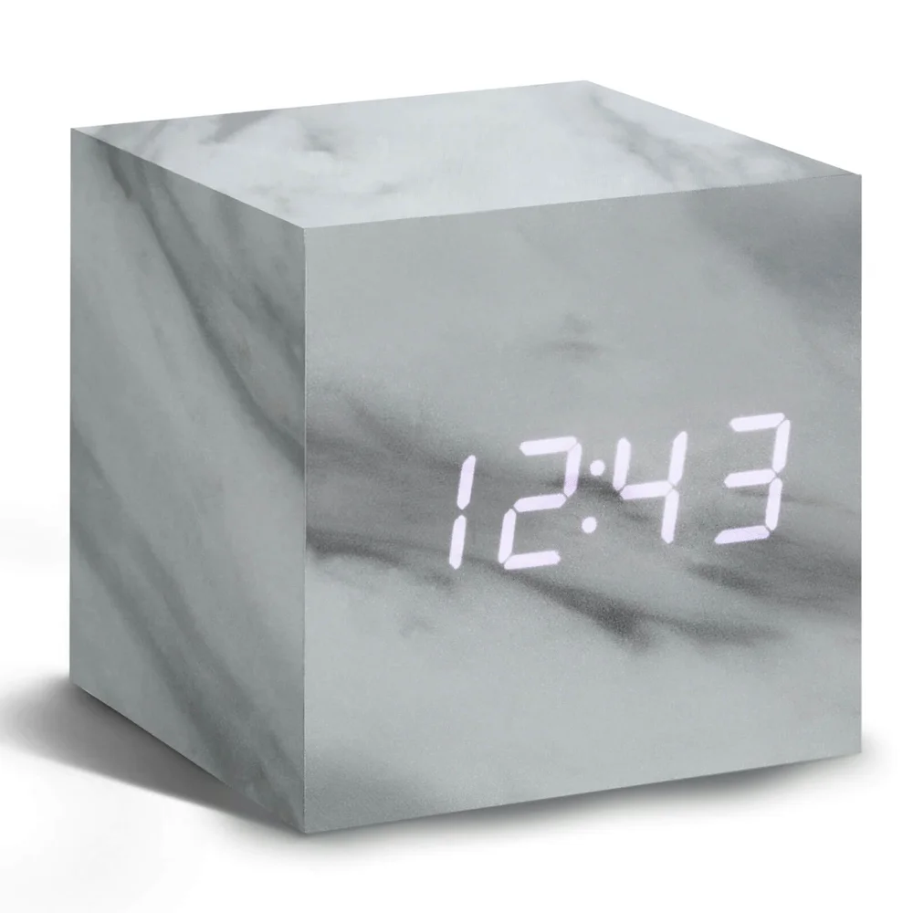 Gingko Cube Click Clock - Marble Image 1