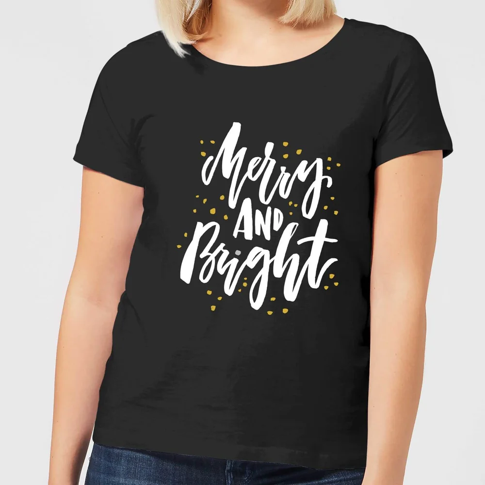 Merry and Bright Women's T-Shirt - Black - 3XL Image 1