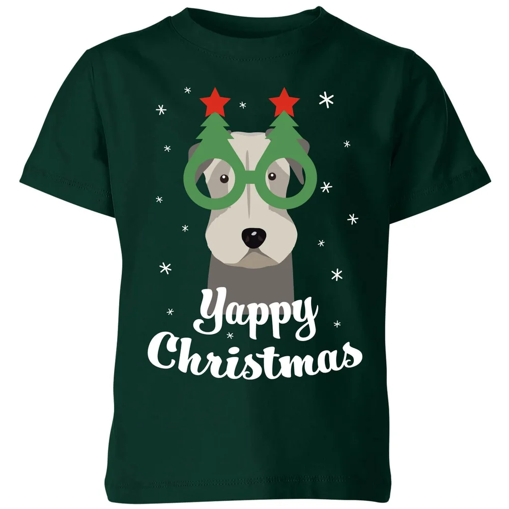 Yappy Christmas Kids' T-Shirt - Forest Green - 3-4 Years - Forest Green Image 1